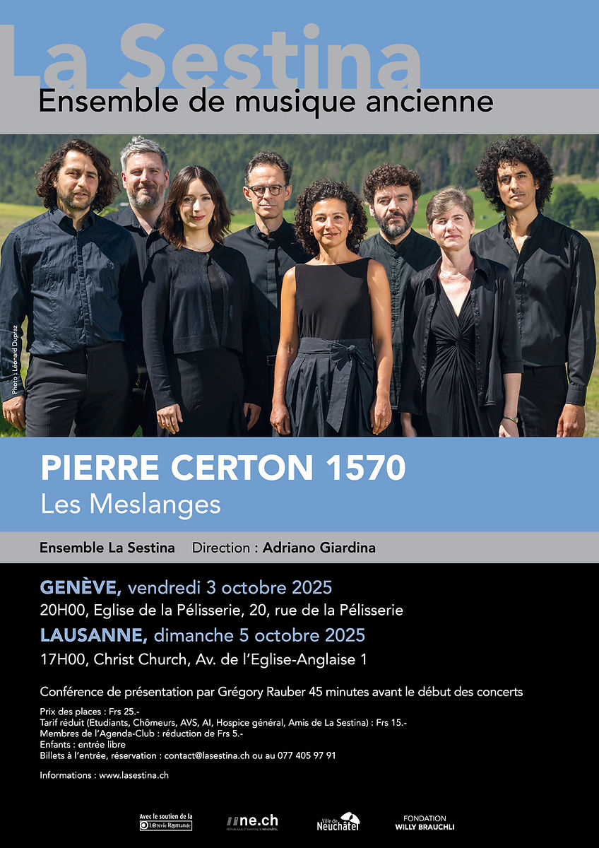Flyer Pierre Certon 1570 – Les Meslanges